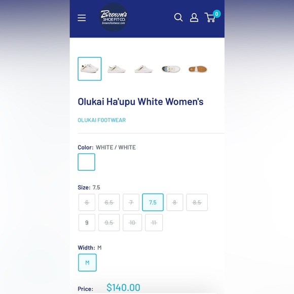 OluKai White and Gold leather sneakers women’s white and gold wide 7 1/2 - Picture 9 of 9